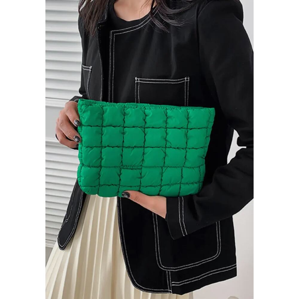 Quilted Cosmetic Makeup Pouch / Clutch